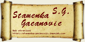 Stamenka Gačanović vizit kartica